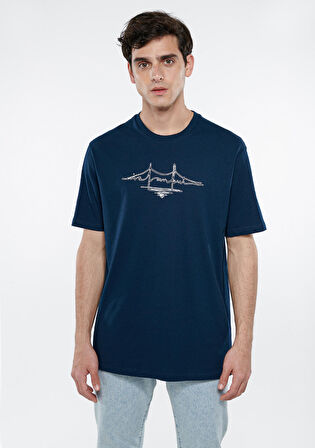 Mavi İstanbul Baskılı Lacivert Tişört 0611881-70490