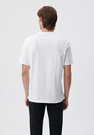 Mavi İstanbul Baskılı Beyaz Tişört 0611881-620