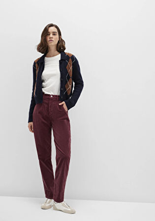 Laura Bordo Kadife Pantolon 101153-85728