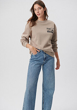 Mavi Bisiklet Yaka Bej Sweatshirt 1S10019-70364