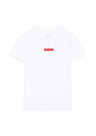 Mavi Kırmızı Miav Baskılı Çocuk Tişört 66332602