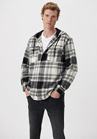 Mavi Kapüşonlu Kareli Gömlek 0210997-86281