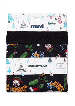 Mavi Yılbaşı Temalı Siyah Boxer 0911246-900