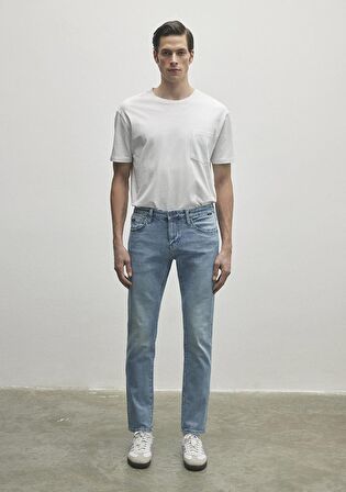 Marcus Premium Blue Puslu Açık Mavi Jean Pantolon 0035186532