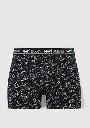 Satranç Baskılı Siyah Boxer 0911313-900