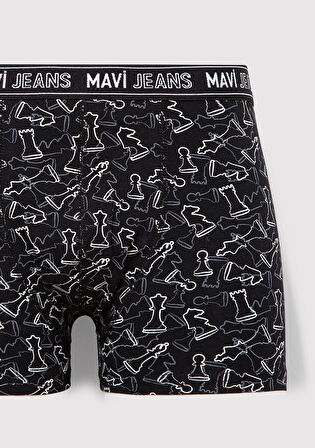 Satranç Baskılı Siyah Boxer 0911313-900