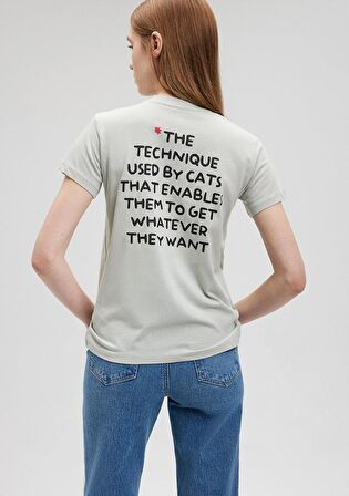 Mavi Baskılı Gri Tişört 1612203-70148