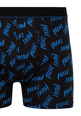Mavi Baskılı Siyah Boxer 0911306-85857