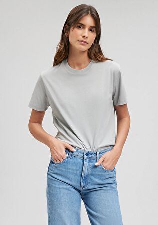 Mavi Bisiklet Yaka Gri Basic Tişört 1600965-70075