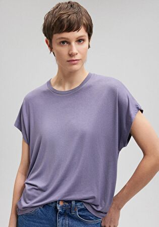 Mavi Bisiklet Yaka Mor Basic Tişört 1611649-70608