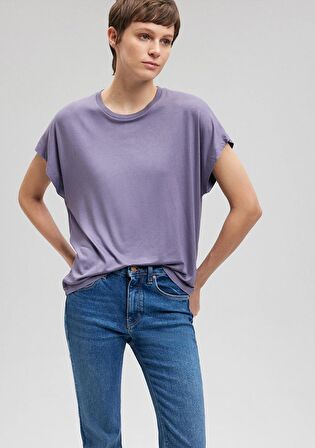 Mavi Bisiklet Yaka Mor Basic Tişört 1611649-70608