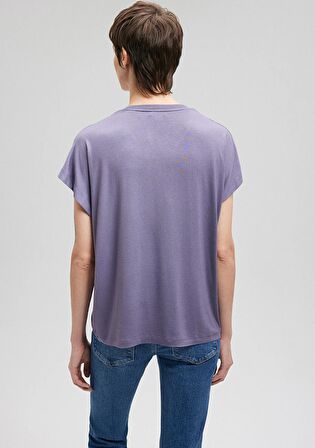 Mavi Bisiklet Yaka Mor Basic Tişört 1611649-70608