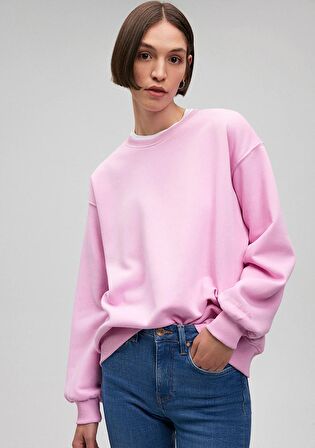 Mavi Bisiklet Yaka Pembe Basic Sweatshirt 1610198-71117