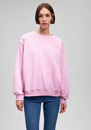 Mavi Bisiklet Yaka Pembe Basic Sweatshirt 1610198-71117