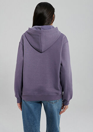 Mavi Kapüşonlu Mor Basic Sweatshirt 167299-70608