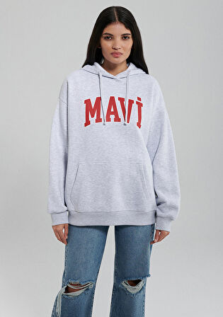 Mavi Logo Baskılı Gri Sweatshirt 1600361-85438