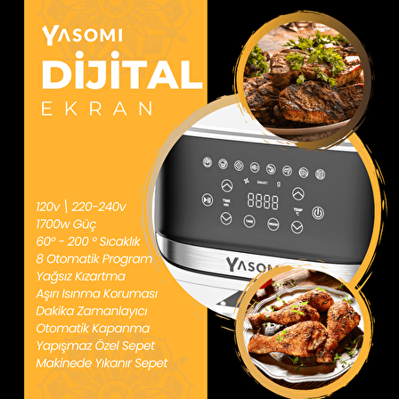 Yasomi Y55 6 lt Yağsız Airfryer Beyaz