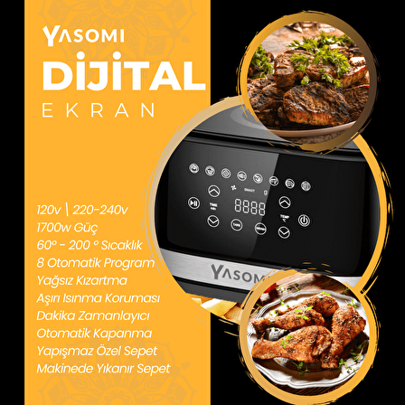 Yasomi Y55 6 lt Yağsız Airfryer Siyah