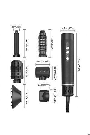 S1 Pro 7 In 1 110.000 Rpm Motor Gücü 3 Kademe Saç Şekillendirici