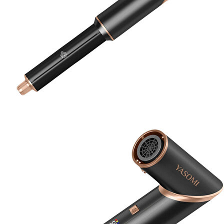 Yasomi Witero 9in1 Ultra Airwrap Multi-styler Sıcak-soğuk Hava Üflemeli Siyah Saç Şekillendirme Cihazı