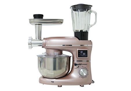 Yasomi Sm 1504bml Rose Gold Led Ekranlı Kıyma Çekme Aparatlı Blender Stand Mikser Mutfak Şefi 1500w