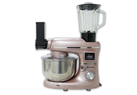 Yasomi Sm 1504bml Rose Gold Led Ekranlı Kıyma Çekme Aparatlı Blender Stand Mikser Mutfak Şefi 1500w