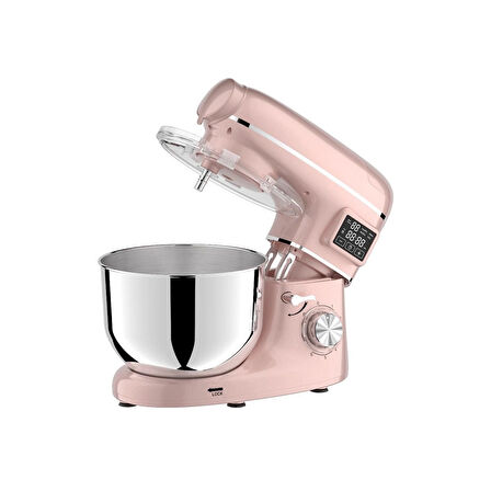 Yasomi Sm 1504bml Pembe Led Ekranlı Kıyma Çekme Aparatlı Blender Stand Mikser Mutfak Şefi 1500w