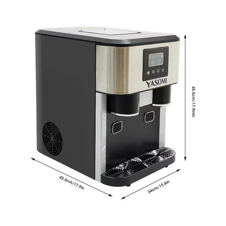 Yasomi Coolmaster ZBS15 3in1 Küp & Kırılmış Buz, Soğuk Su LCD Dokunmatik Inox Gövde 2l Tanklı Buz Makinesi