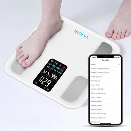 Yasomi ActiveScale FG1914 Dijital Baskül Yağ Su Kas Vücut Kitle Endeksi Kilo Ölçer Tartı