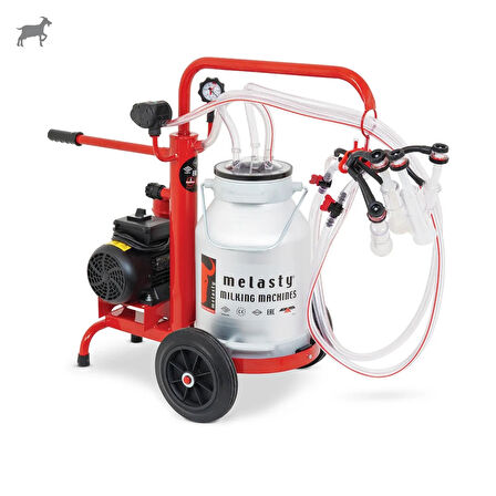 Melasty Ecomini İkili Keçi Süt Sağma Makinesi (Alüminyum Güğüm-Silikon) (Kuru)