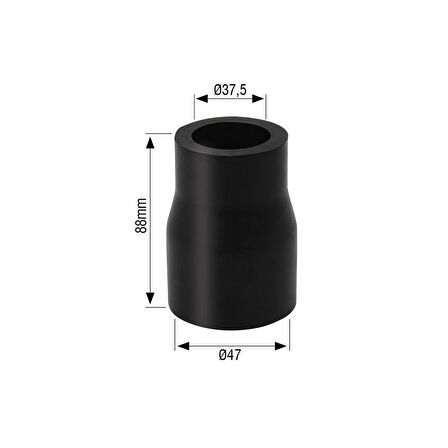 Melasty Süt Sağım Sistemi Sistem Düşürücü Ara Hortumu (Ø50 - Ø40 mm)