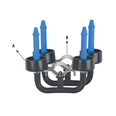 Melasty Süt Sağım Sistemi Yıkama Takımı (Çubuklu) (Ø40 mm Kelepçeli)