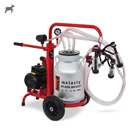 Melasty Ecomini İkili Keçi Süt Sağma Makinesi (Alüminyum Güğüm-Kauçuk) (Yağlı)