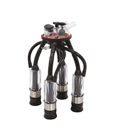 Melasty Süt Sağma Makinesi 240 cc Sağım Demeti (Özel Ölçü) (Şeffaf Kılıf / Silikon Memelik)