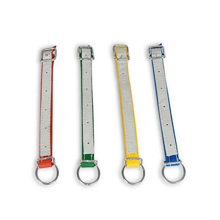 Melasty Küçükbaş Boyun Kayışı Delikli Derili (Yeşil - 60 cm)