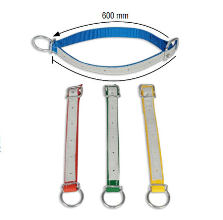 Melasty Küçükbaş Boyun Kayışı Delikli Derili (Yeşil - 60 cm)