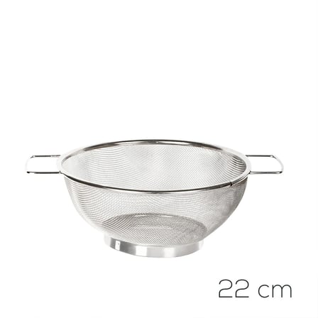 Porsima İvory Kulplu Paslanmaz Çelik Süzgeç Mutfak Eleği Meyve ve Sebze Yıkama Aparatı Kevgir 22cm