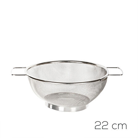 Porsima İvory Kulplu Paslanmaz Çelik Süzgeç Mutfak Eleği Meyve ve Sebze Yıkama Aparatı Kevgir 22cm