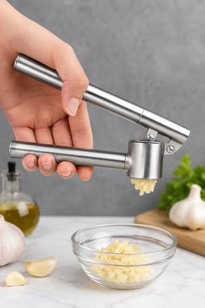 Sarımsak Ezici Paslanmaz Çelik Ergonomik El Tipi Sarımsak Presi Kolay Temizlenebilir Mutfak Gereci