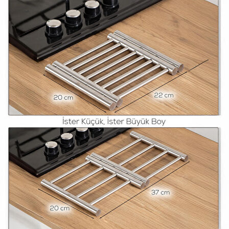 Porsima Ivo-KS162 Paslanmaz Çelik Nihale Açılır Tencere Tava Altlığı Metal Altlık