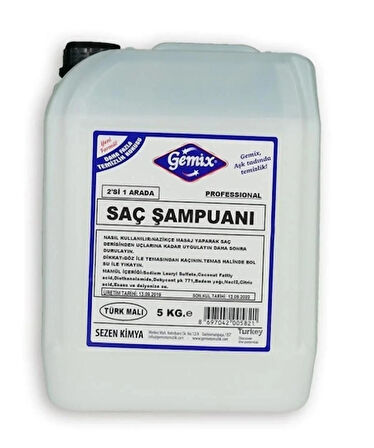 Gemix Saç Şampuanı 2 si 1 Arada 5 kg