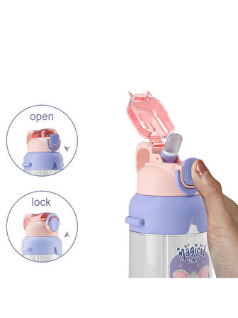 Vagonlife Policarbon Pipetli Matara Suluk 650 ml Pembe