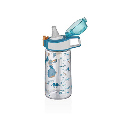 Vagonlife Tkk T3002 500ml Pipetli Mavi Astronot Desenli Tritan Matara