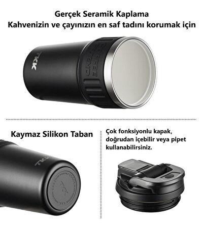 TKK Çelik Termos Mug 630Ml Mat Siyah