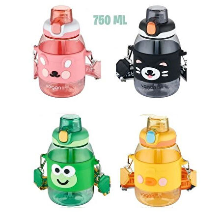 Vagonlife Pipetli Çocuk Matarası 750Ml Kahverengi