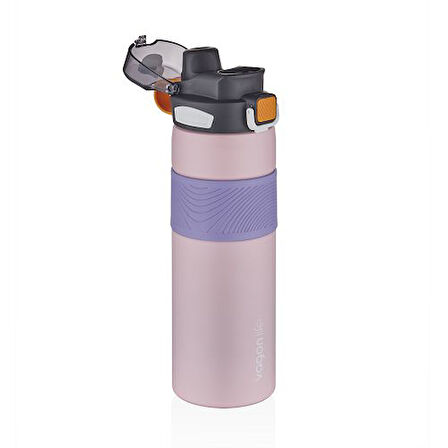 Vagonlife VGN032 800ml Pembe Çelik Matara Tek Kapak Çift Kullanım