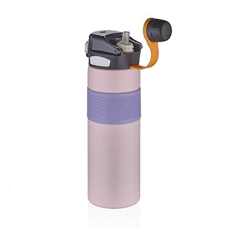 Vagonlife VGN032 800ml Pembe Çelik Matara Tek Kapak Çift Kullanım
