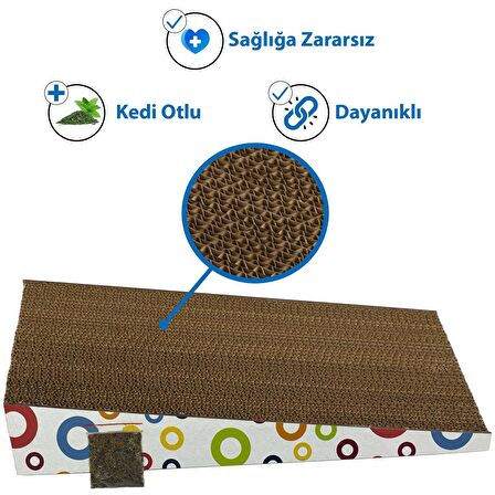 Herniks Doğal Kedi Otlu Kedi Tırmalama Kartonu 43 Cm - HR2016C