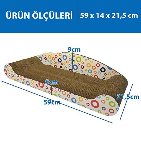 Herniks Doğal Kedi Otlu Kedi Tırmalama Kartonu 59 Cm - HR2027C