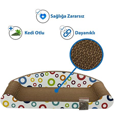 Herniks Doğal Kedi Otlu Kedi Tırmalama Kartonu 59 Cm - HR2027C